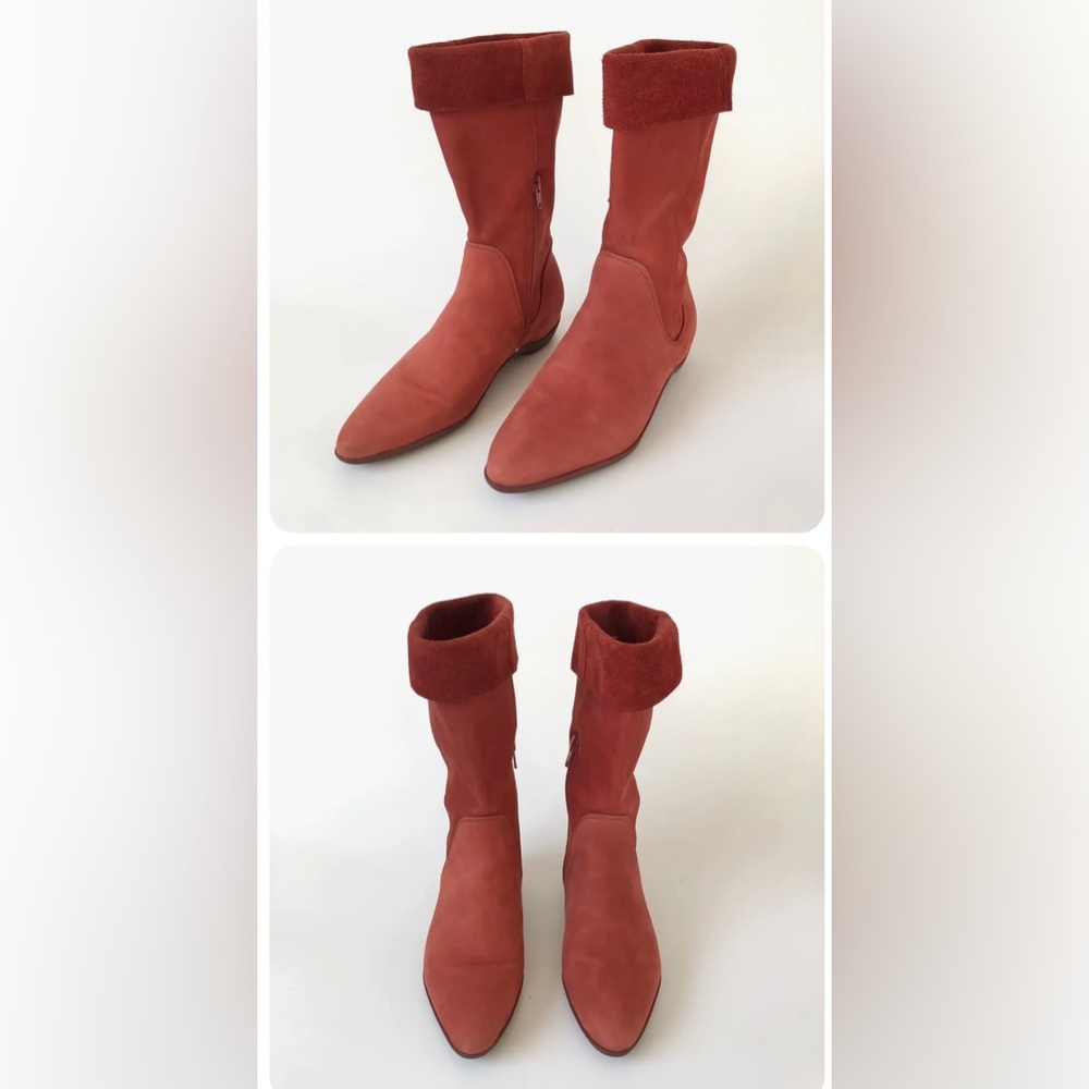 Power up Aspiration Red Suede Mid-Calf Boots
